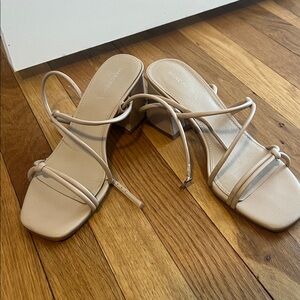 Marc Fisher Nude Strappy Heels
